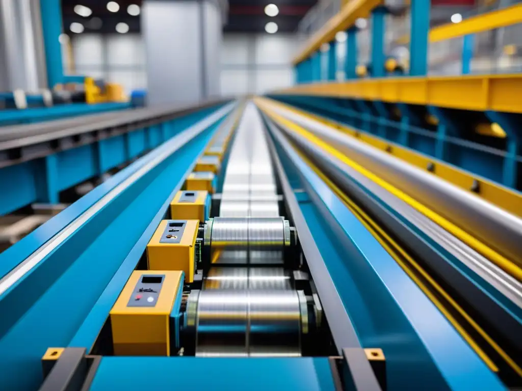 Un avanzado sistema de cinta transportadora en una planta de reciclaje de baterías usadas en acción