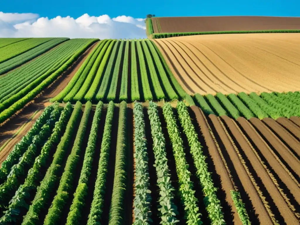 Campo fértil y exuberante con impacto natural, sin fertilizantes químicos