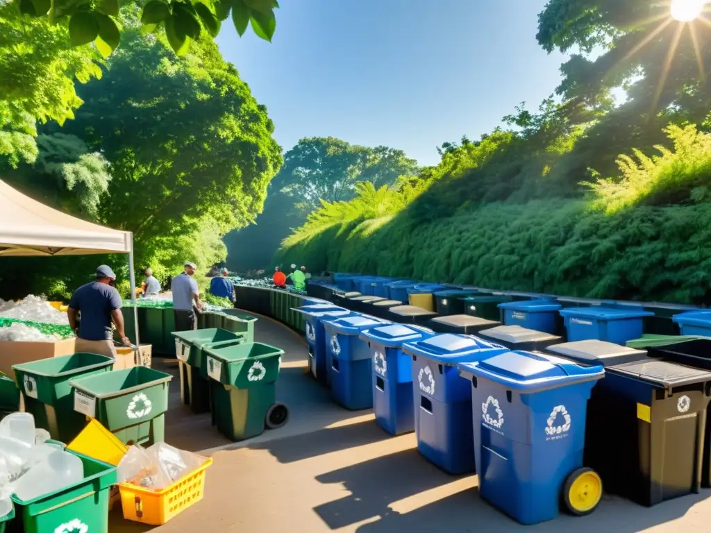 Un centro local de reciclaje con un ambiente comunitario y responsabilidad ambiental