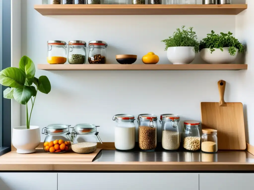 Una cocina minimalista y serena con estilo de vida zero waste