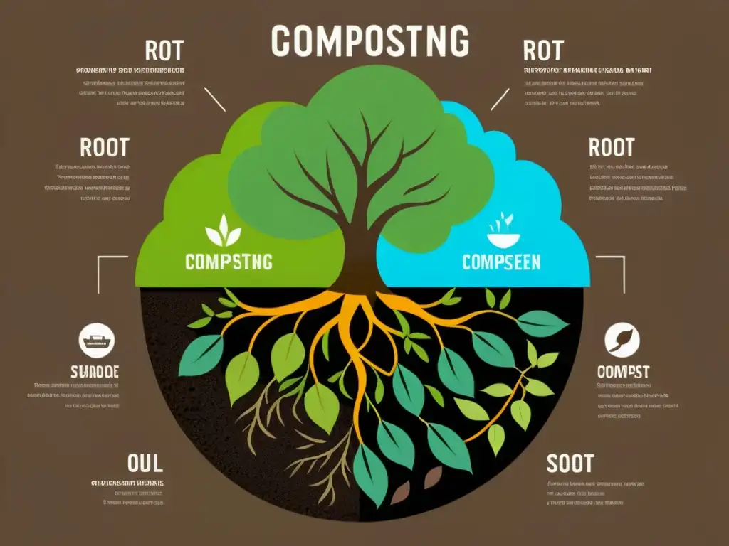 Un jardín próspero se nutre del compost, mostrando la rentabilidad del compostaje en negocios y su impacto ambiental