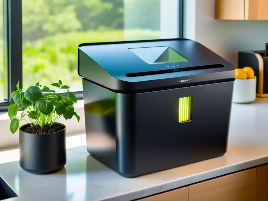 Un compostador doméstico sostenible con sistema automatizado