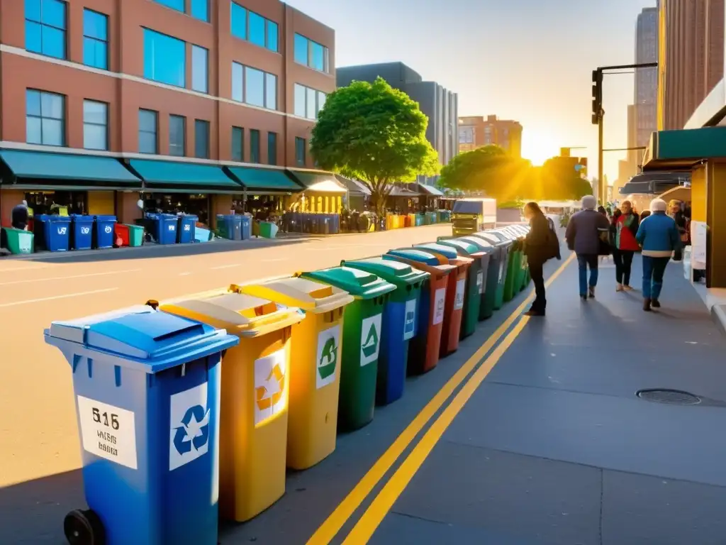 Comunidad comprometida en la separación de residuos urbanos para el reciclaje