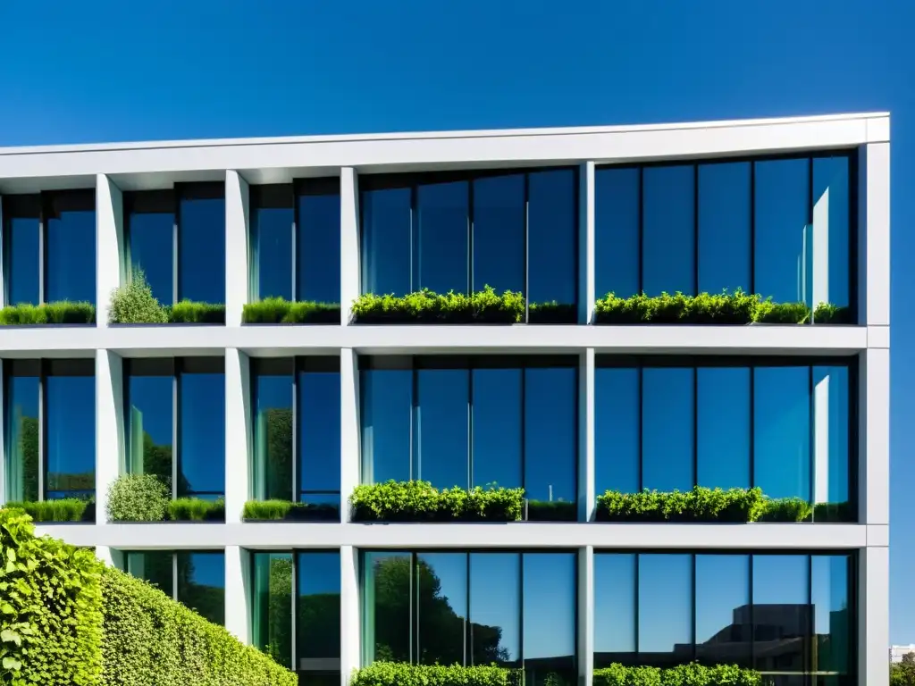 Edificio comercial moderno con fachada sostenible e innovadora