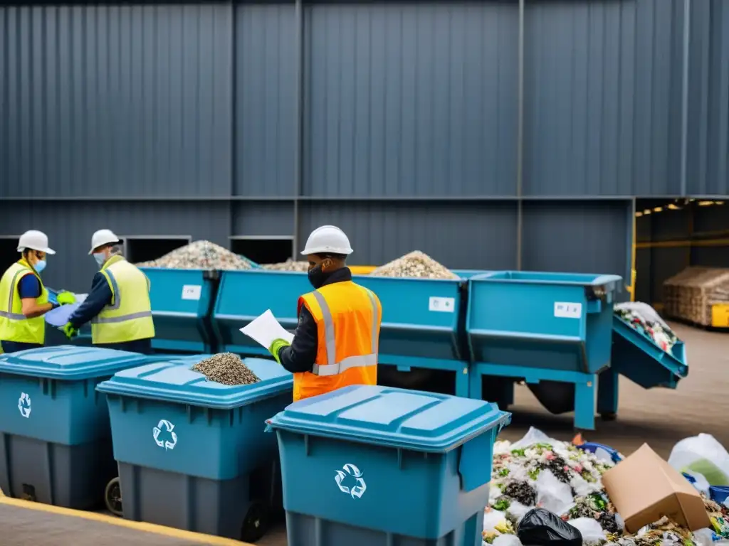 Un equipo diverso reduce la huella de carbono al reciclar y compostar en una moderna planta de reciclaje