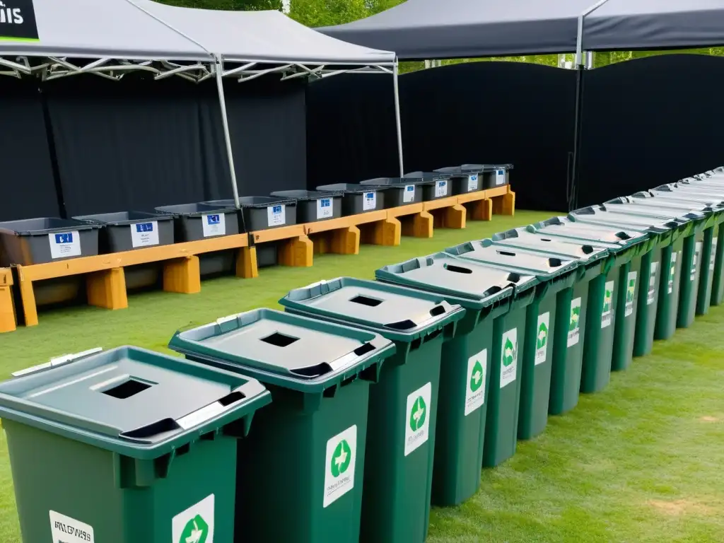 Escena de evento al aire libre con actividades masivas con conciencia ecológica