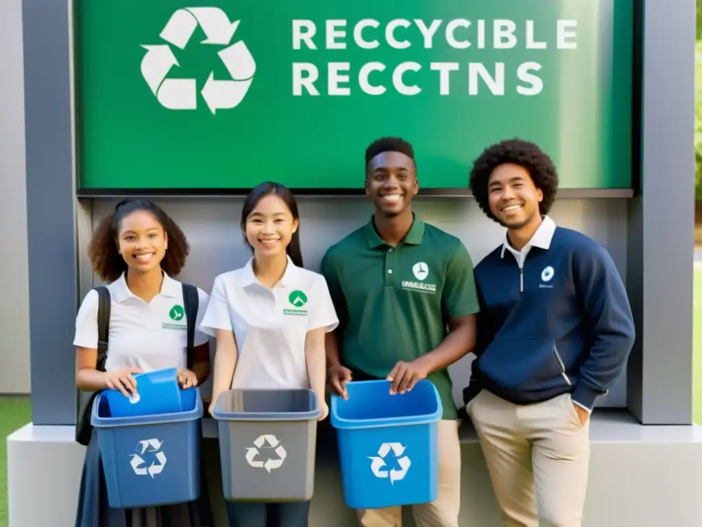 Estudiantes comprometidos promoviendo la cultura del reciclaje en las escuelas