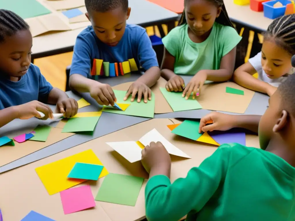 Estudiantes de primaria colaboran en reciclaje creativo de materiales recuperados en la escuela, creando arte único y colorido