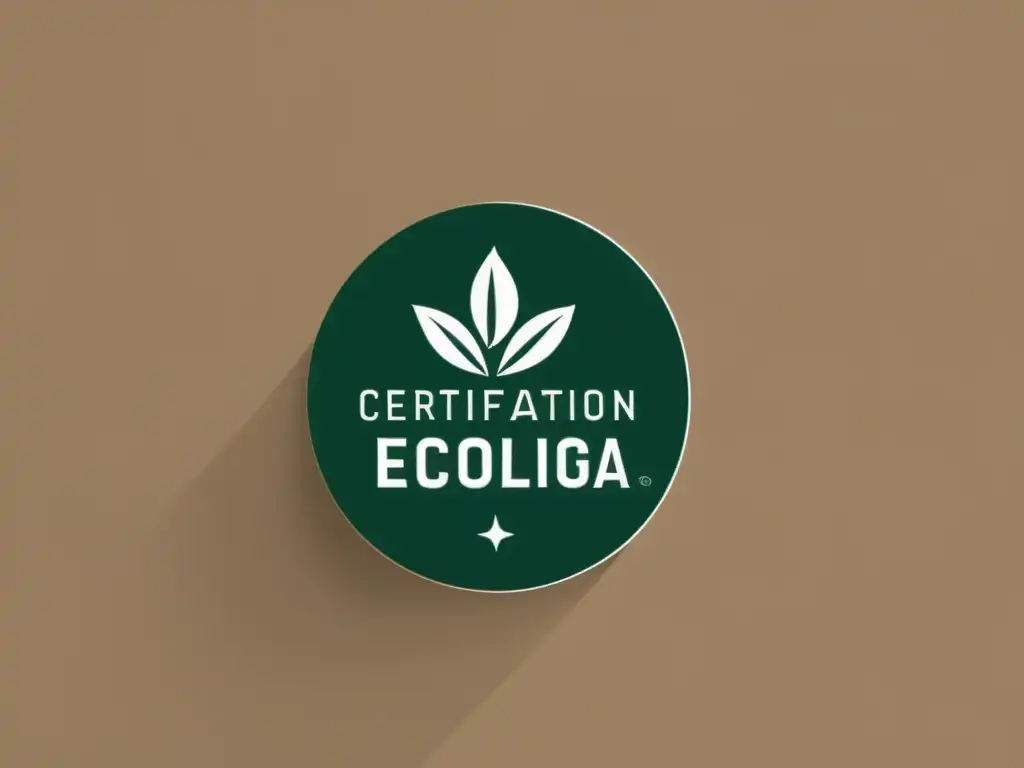 Etiqueta de producto moderna con Certificación Ecológica, diseño elegante y tonos naturales transmiten ecoamigabilidad