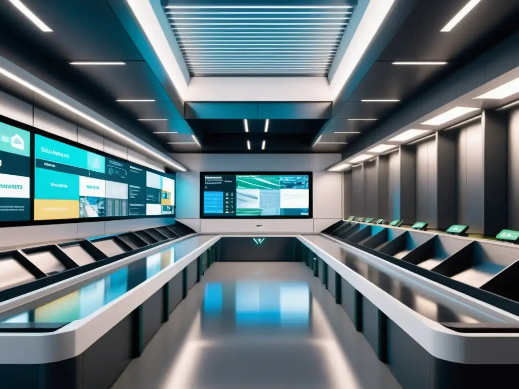 Instalación futurista de separación de residuos con tecnología blockchain Instalación futurista de separación de residuos con tecnología blockchain para gestión eficiente