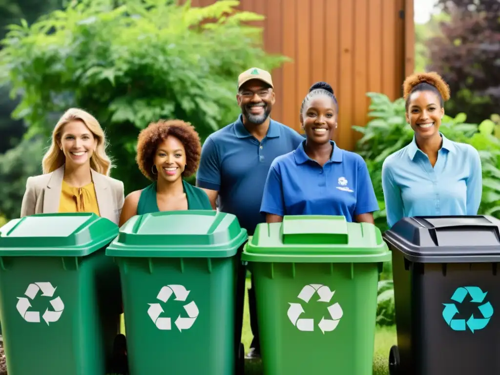 Un grupo diverso promueve el compostaje en redes sociales, fomentando la unidad y la sostenibilidad ambiental a través de la acción colectiva