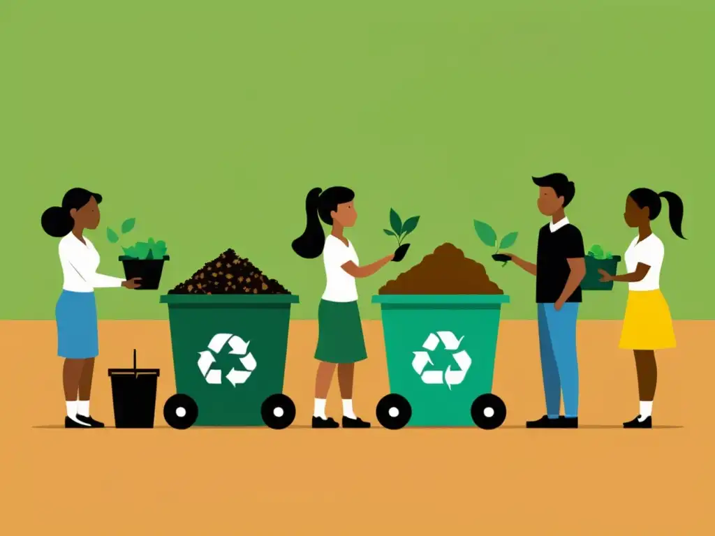 Workshop de reciclaje y compostaje: comunidad sostenible Grupo diverso en taller de reciclaje y compostaje, promoviendo educación y colaboración comunitaria