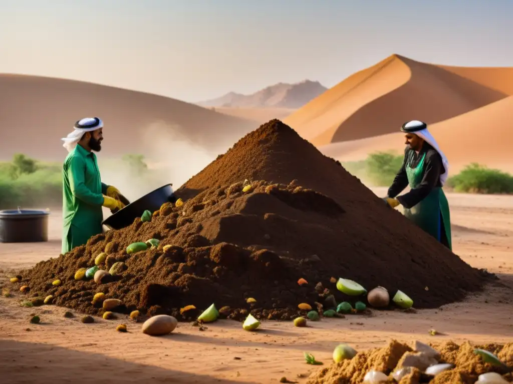 Un grupo en el mundo árabe trabaja en iniciativas verdes, creando abono orgánico en el desierto