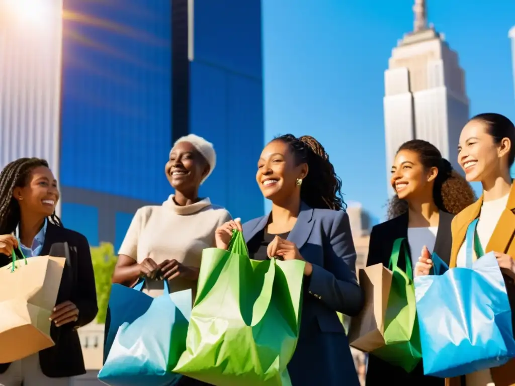 Grupo unido sosteniendo bolsas reciclables, en campaña TerraCycle gestión residuos