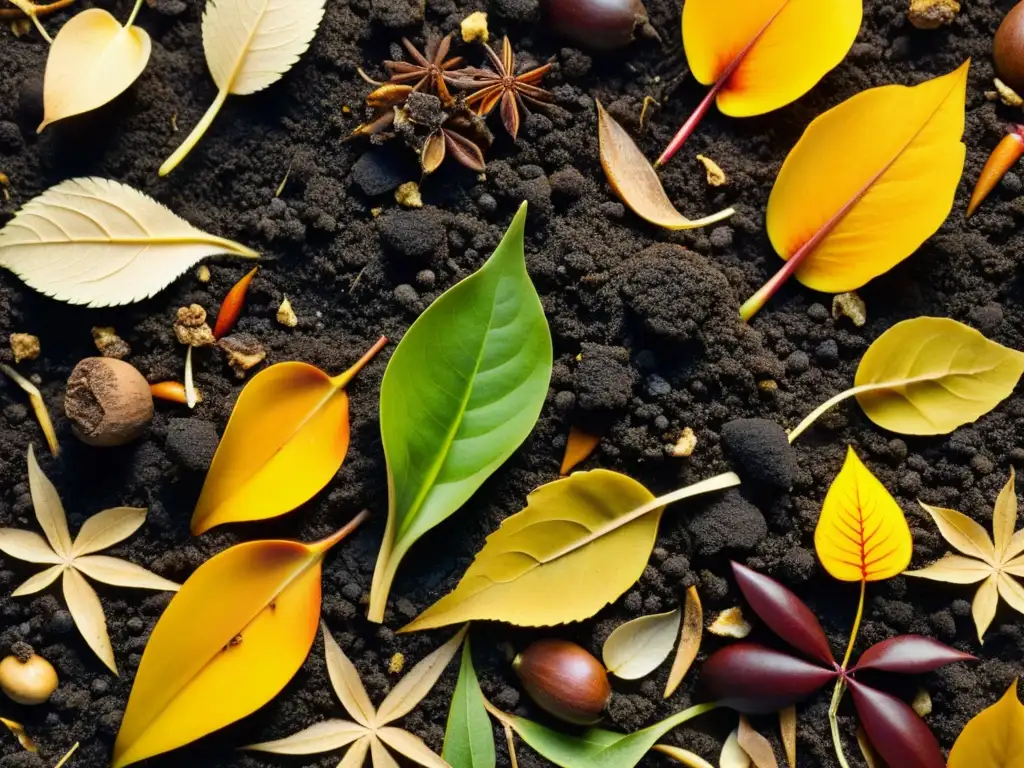 Imagen de un montón de compost con capas de materia orgánica en perfecta simetría, resaltando la belleza y complejidad del proceso de compostaje