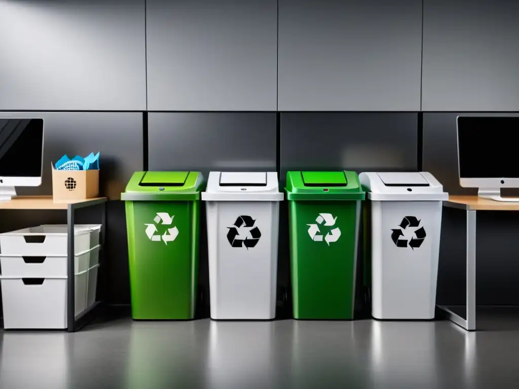 Oficina moderna con reciclaje integrado Imagen de oficina moderna con políticas de reciclaje en empresas integradas