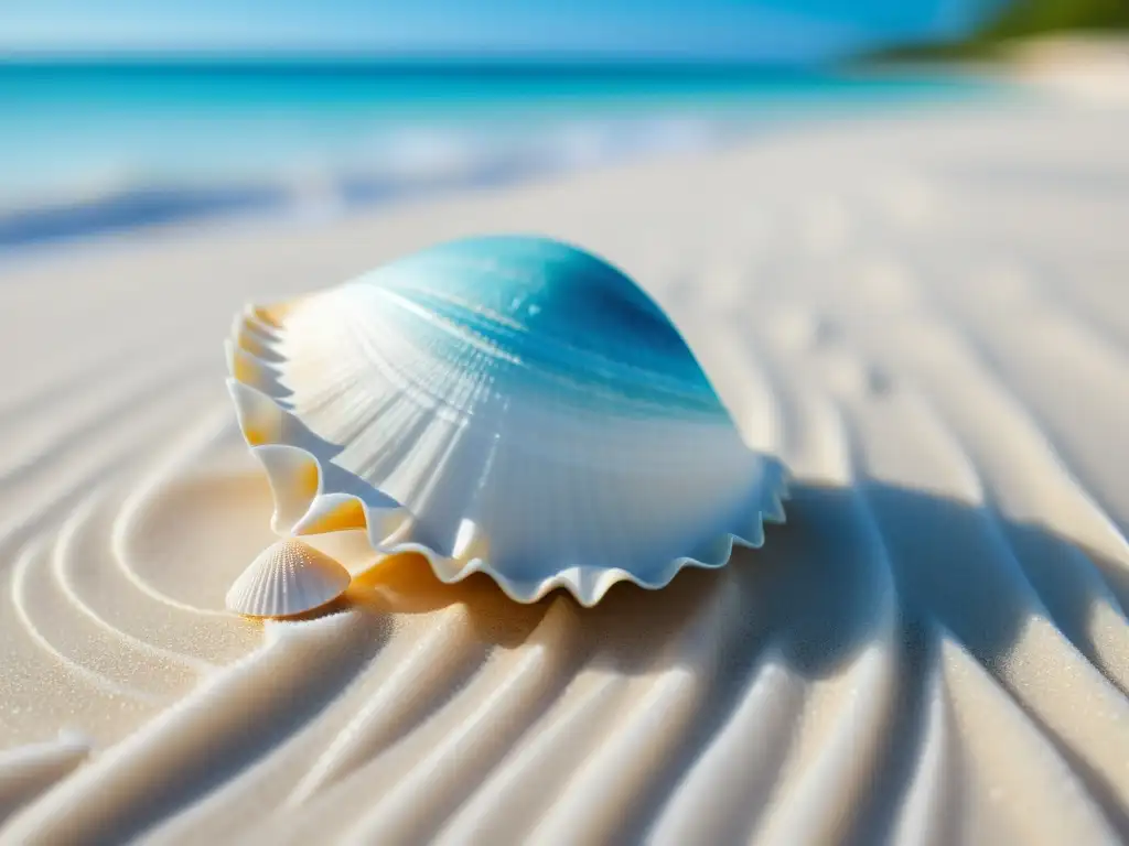 Imagen de una playa serena con agua cristalina y una concha, resaltando la campaña 'Clean Seas' de la ONU