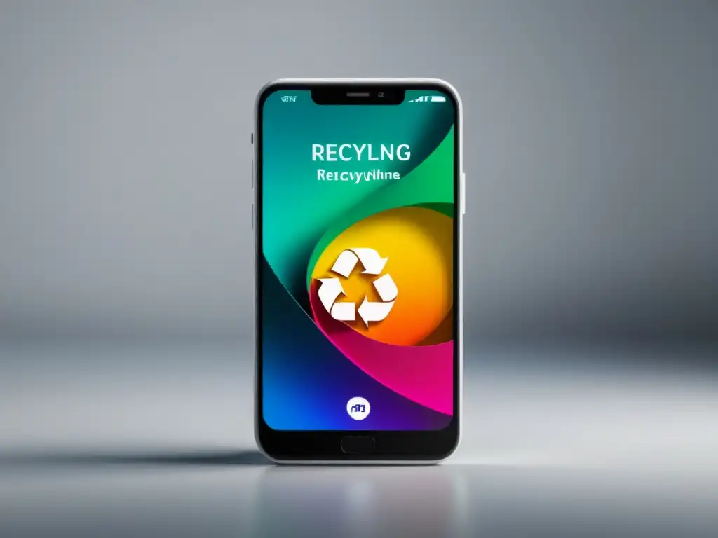 Una imagen de alta resolución de un smartphone moderno con una app de reciclaje