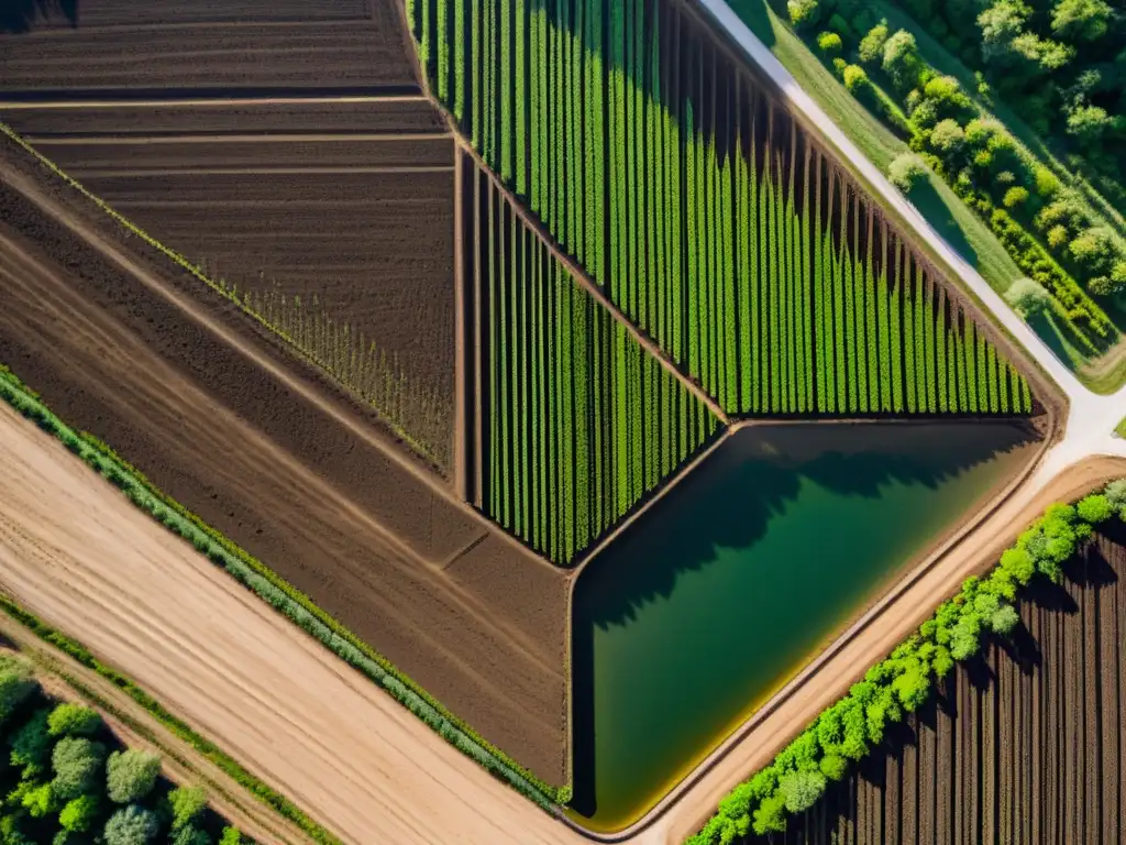 Un impresionante drone captura un complejo de compostaje de alta tecnología, resaltando la integración de tecnología y naturaleza