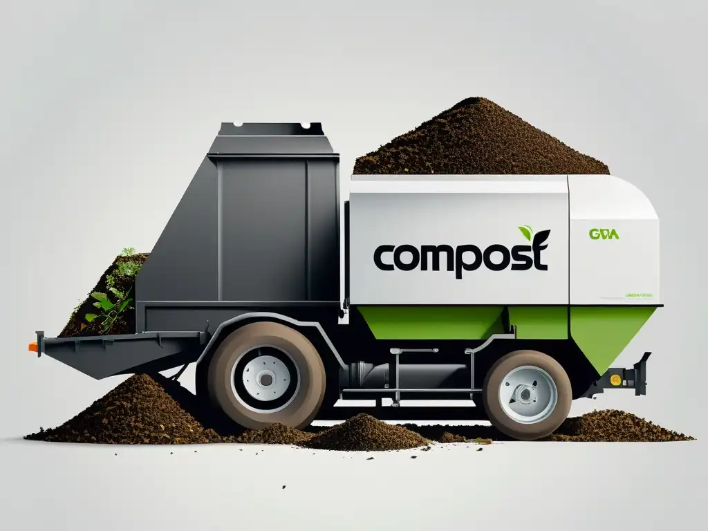 Una innovadora máquina de compostaje y reciclaje, elegante y eficiente, transforma desechos orgánicos en compost