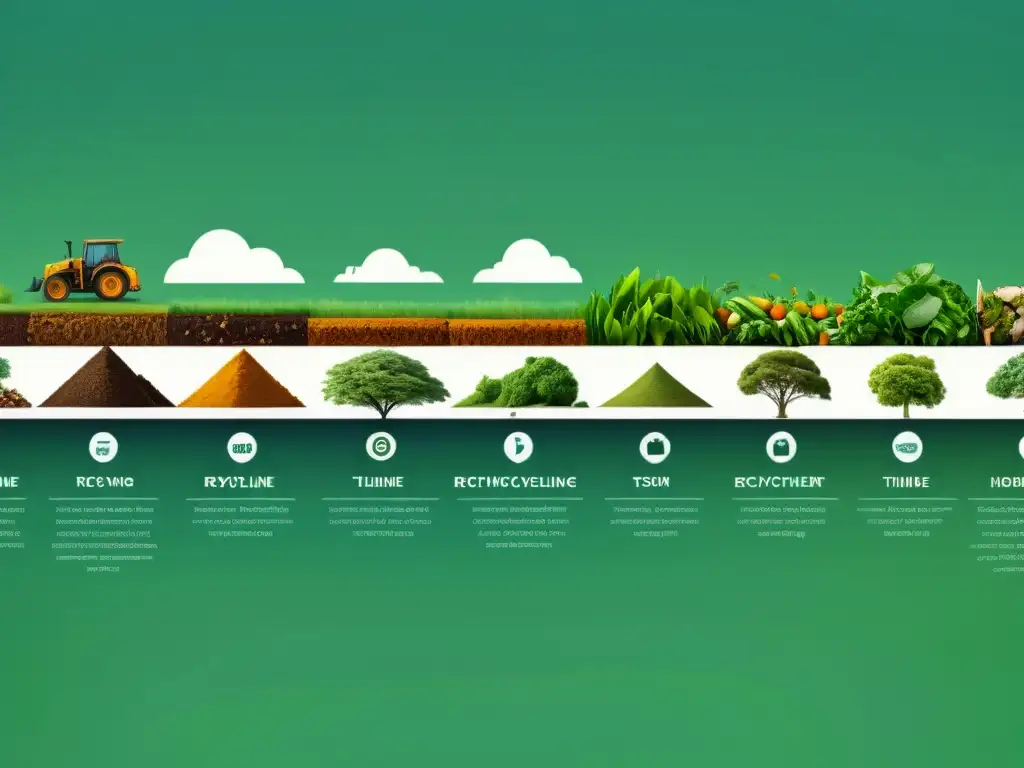 Una línea de tiempo detallada en 8k muestra la evolución del reciclaje desde la antigüedad hasta la necesidad del reciclaje moderno