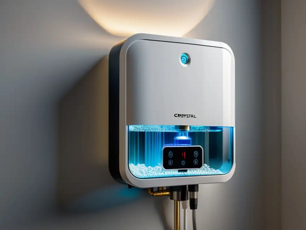 Microgenerador hidroeléctrico para hogar: Detalle ultradetallado de un sistema moderno generando energía sostenible con agua cristalina