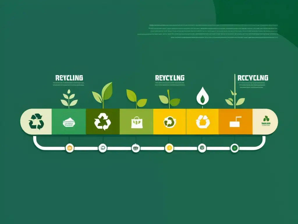 Ilustración minimalista de la evolución del reciclaje a lo largo de la historia, destacando la responsabilidad individual