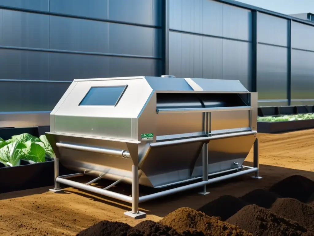 Máquina de compostaje industrial: eficiencia y tecnología futurista Una moderna máquina de compostaje industrial procesa eficientemente residuos orgánicos, generando compost