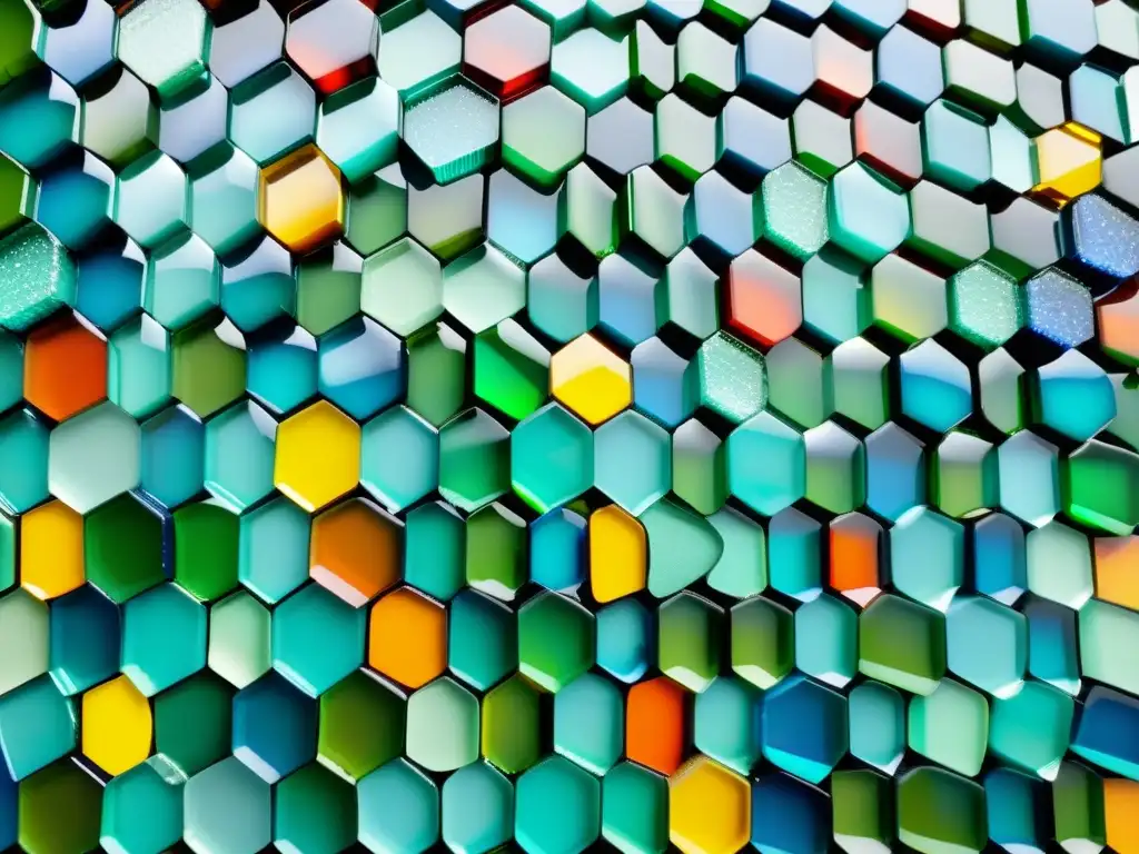 Un mosaico de vidrio reciclado, transformando botellas en arte colorido y ecoamigable