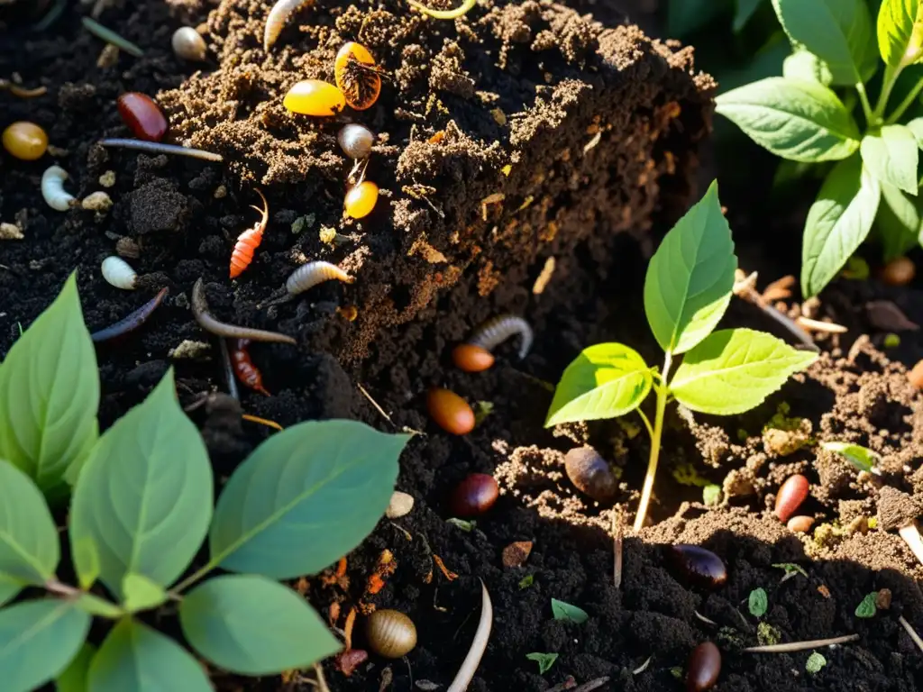 Un oasis de vida y transformación: un montón de compost en un patio trasero