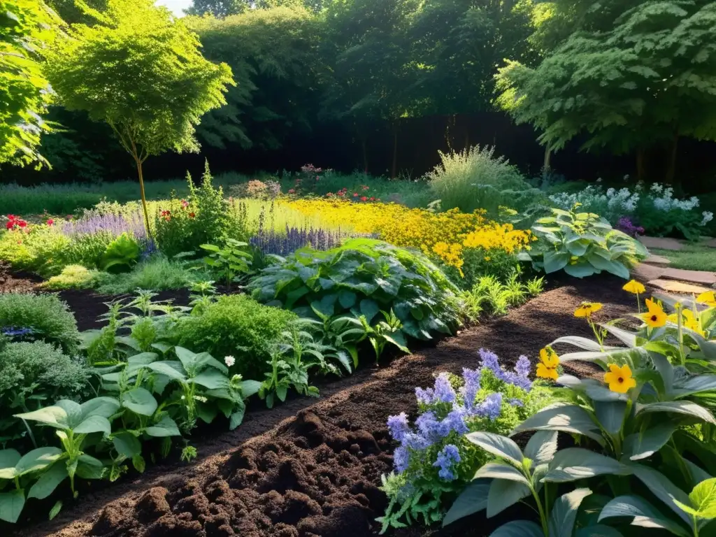 Un jardín orgánico rebosante de vida silvestre, con beneficios para la vida silvestre