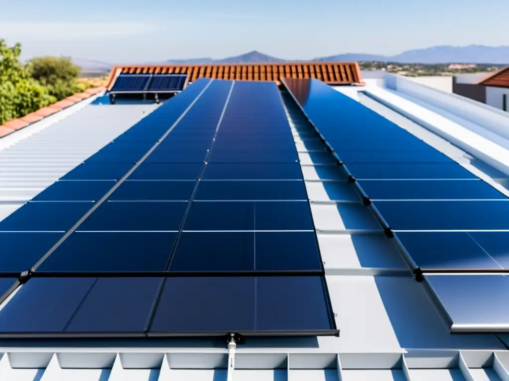 Paneles solares térmicos de diseño moderno y eficiente capturando la luz solar con precisión