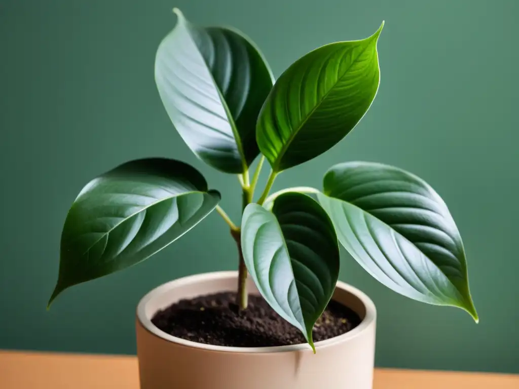 'Una planta saludable en maceta compostable, fusionando naturaleza y diseño moderno