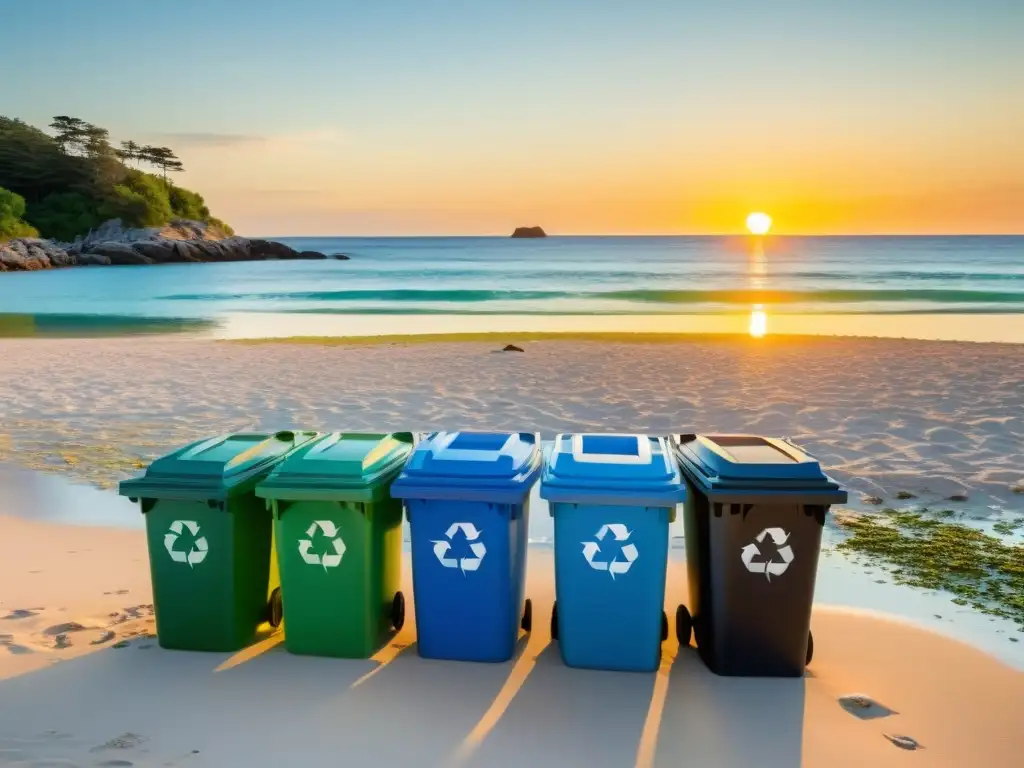 En la playa, el reciclaje en vacaciones fuera de casa se integra armoniosamente con la naturaleza, fomentando la responsabilidad ambiental