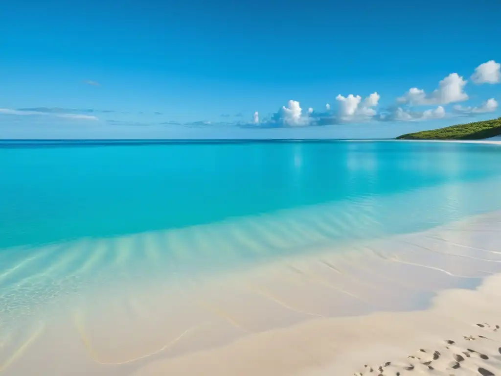 Una playa remota y virgen con un océano cristalino de color turquesa, transmitiendo paz y belleza natural, impacto reciclaje plásticos océano