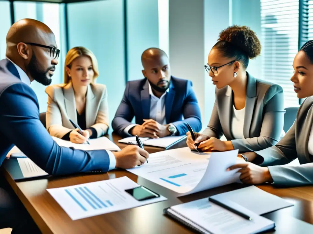 Profesionales de negocios discuten estrategias de alianzas