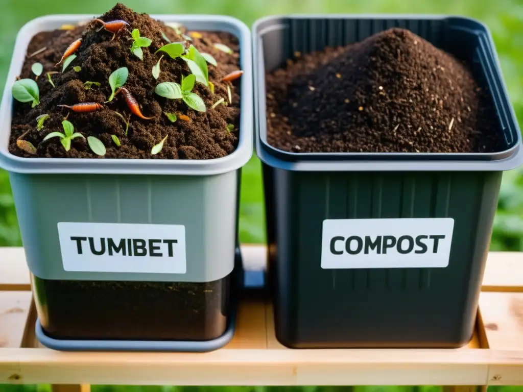 Tres sistemas de compostaje en casa: Tumbler moderno, vermicompost con gusanos y tradicional