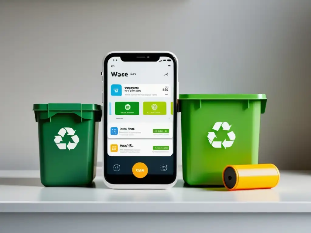 Un smartphone moderno con una app para separación de residuos