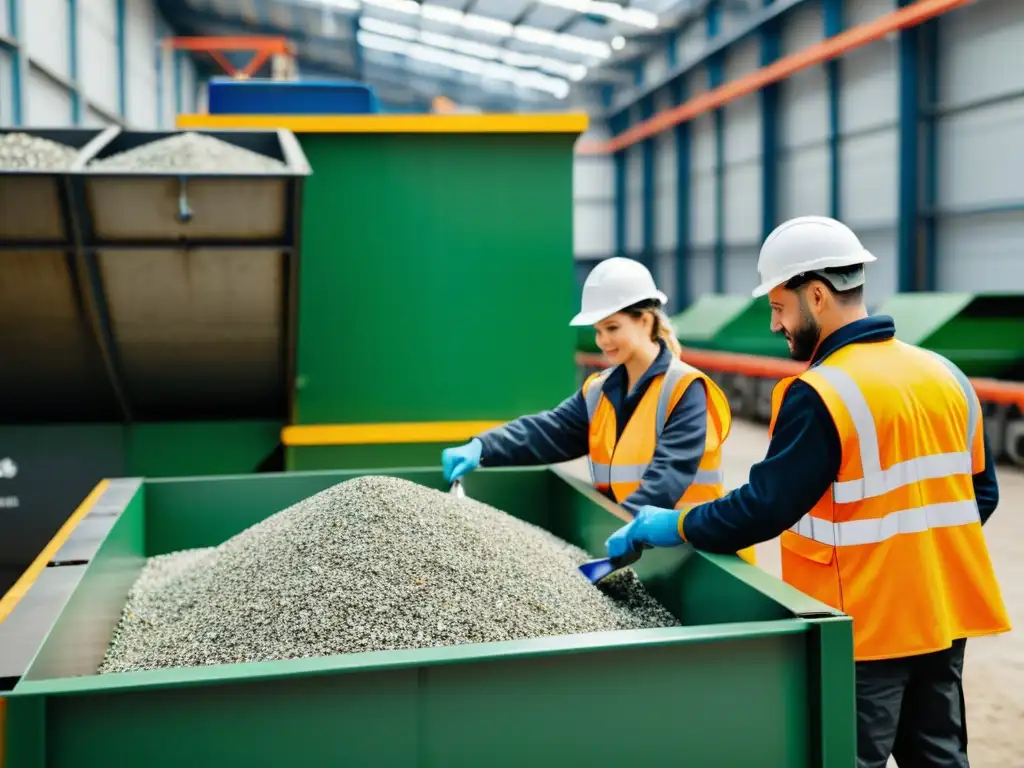 Trabajadores en planta de reciclaje, impacto de legislación en práctica medioambiental