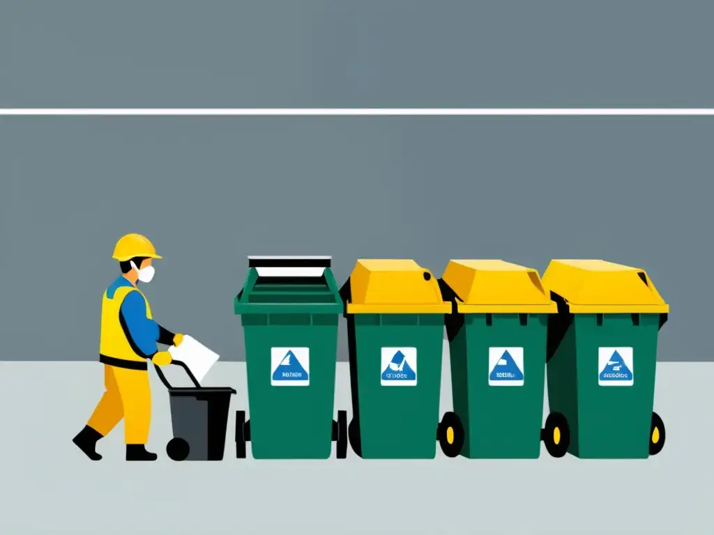 Trabajo seguro de reciclaje de desechos de construcción con clasificación y organización eficientes
