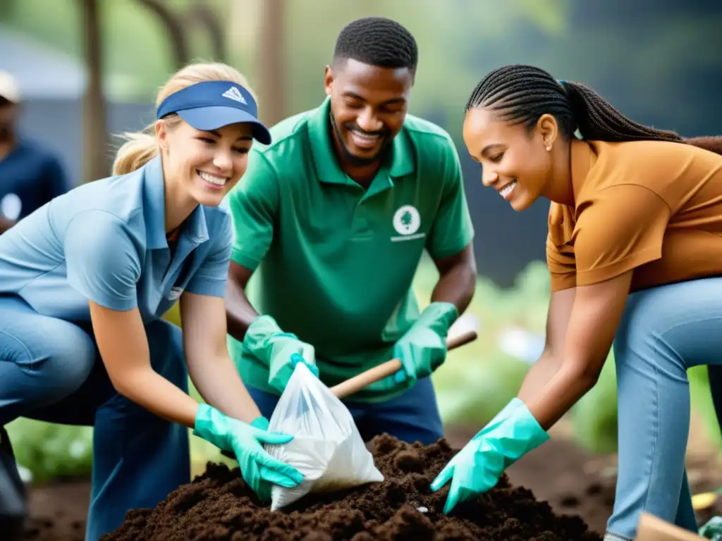 Unidos en la limpieza comunitaria, manos determinadas recogen residuos