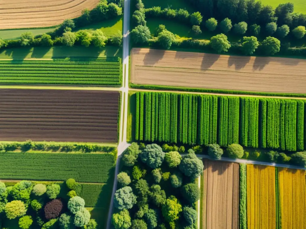 Vista aérea de paisaje verde y compostaje en Alemania, reflejo de la revolución verde y estilo de vida sostenible